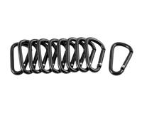 Snap Hooks 1/5/10pcs Black Aluminum Carabiner D-Ring Key Chain Clip Camping Keyring Snap Hook Outdoor Travel Kit(10pcs)