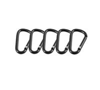 Snap Hooks 1/5/10pcs Black Aluminum Carabiner D-Ring Key Chain Clip Camping Keyring Snap Hook Outdoor Travel Kit(5pcs)