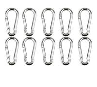 Snap hooks 10pcs Spring Snap Hook Stainless Steel Carabiner Clips Keychain Heavy Duty Quick Link For Camping Hiking Travel for Swing Outdoor Activity Camping Fishing Hiking