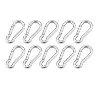 Snap hooks 25pcs 10pcs 5pcs 304 Stainless Steel M4 M5 M6 Multifunctional Spring Snap Carabiner Quick Link Lock Ring Hook for Swing Outdoor Activity Camping Fishing Hiking(10Pcs M4)