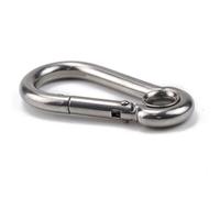 Snap Hooks 304 Stainless Steel Carabiner Snap Hook with Eyelet Spring Buckle Key Ring M4 M5 M6 M7 M8 M9 M10 M11 M12(M12,1PCS)