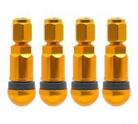 Snap In Aluminum Alloy Tire Valve Stems 4 Pack for Car Tubeless Wheels Providing Consistent Air Pressure (Golden)