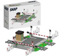 SNAP Large Railway Crossing - Clamping Block Set with Rails - Extension for Train Routes - Construction Kit for Children and Adults from 6 Years - 10020
