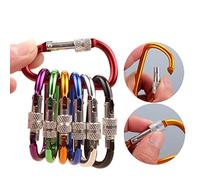 snap lock hooks, 4 Size Aluminum Snap Carabiner D-Ring Key Chain Clip Keychain Hiking Camp Mountaineering Hook Climbing Accessories GYH(12pcs Size 6)