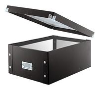 Snap-N-Store CD Storage Box - Pack of 1/2 - Durable Disc Holder with Lid to Store for Discs (1 Pack - Doublewide CD, Black)