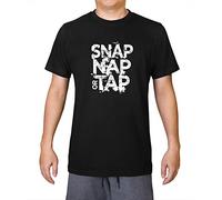 Snap Nap Or Tap - Mens 100% Organic Cotton T-Shirt - Deep Black - Medium