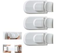 Snap On Door Lock, No Drill No Adhesive Child Proof Door Handle Lock, Tool Free Easy Install Baby Proof Door Latch, Pet Proof Door Stopper for Kids Toddlers Dogs Cats, Fits 1-3/8" Thick Doors (3PACK)