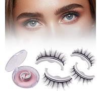 Snap-on Lashes, Reusable Adhesive Eyelashes, Glueless Natural Look Eyelashes, 2PCS Reusable Self-Adhesive Press-On Lashes Glue-Free (E-L09 Natural Style)