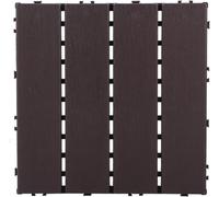 Snap-on Plastic Floor Tiles DIY Interlocking Patio Deck Tiles 1pcs 12x12in Composite Doormat - For Porch Pool Balcony Backyard(Dark Coffee)