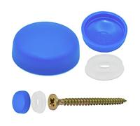 Snap-On Two Piece Dome Screw Cover Caps - Pack of 50 Large Gloss Caps & Bases : Caspian Blue