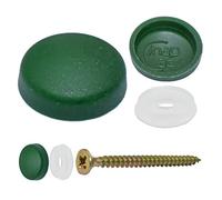 Snap-On Two Piece Dome Screw Cover Caps - Pack of 50 Large Matt Caps & Bases : Heritage Green