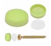 Snap-On Two Piece Dome Screw Cover Caps - Pack of 50 Large Matt Caps & Bases : Lime Green