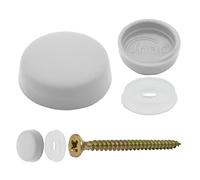 Snap-On Two Piece Dome Screw Cover Caps - Pack of 50 Small Gloss Caps & Bases : Aluminium Grey