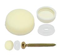 Snap-On Two Piece Dome Screw Cover Caps - Pack of 50 Small Gloss Caps & Bases : Bone Cream
