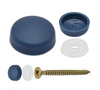 Snap-On Two Piece Dome Screw Cover Caps - Pack of 50 Small Gloss Caps & Bases : Navy