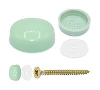 Snap-On Two Piece Dome Screw Cover Caps - Pack of 50 Small Gloss Caps & Bases : Pale Sage Green