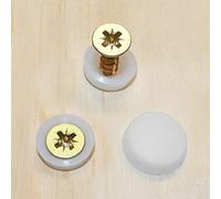 Snap-On Two Piece Dome Screw Cover Caps - Pack of 50 Small Gloss Caps & Bases : White