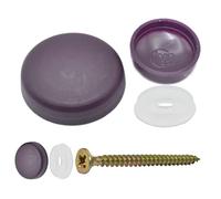 Snap-On Two Piece Dome Screw Cover Caps - Pack of 50 Small Matt Caps & Bases : Aubergine Purple