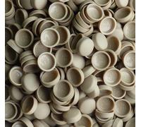 Snap-On Two Piece Dome Screw Cover Caps - Pack of 50 Small Matt Caps & Bases : Beige