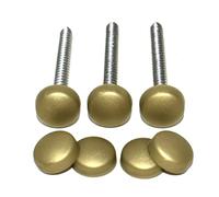 Snap-On Two Piece Dome Screw Cover Caps - Pack of 50 Small Matt Caps & Bases : Brass Coloured
