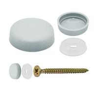 Snap-On Two Piece Dome Screw Cover Caps - Pack of 50 Small Matt Caps & Bases : Fog Grey