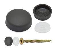 Snap-On Two Piece Dome Screw Cover Caps - Pack of 50 Small Matt Caps & Bases : Medium Slate