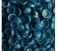 Snap-On Two Piece Dome Screw Cover Caps - Pack of 50 Small Matt Caps & Bases : Mill Blue
