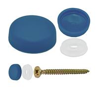 Snap-On Two Piece Dome Screw Cover Caps - Pack of 50 Small Matt Caps & Bases : Royal Blue