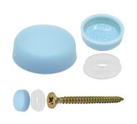 Snap-On Two Piece Dome Screw Cover Caps - Pack of 50 Small Matt Caps & Bases : Sky Blue