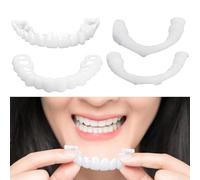 Snap-On Veneers for Top and Bottom Dentures - Temporary Clip-in False Teeth for Men and Women