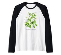 Snap Pea Plant Illustration Pisum sativum VAR. macrocarpon Raglan Baseball Tee