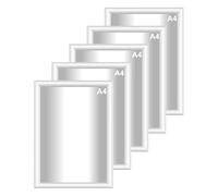 Snap Poster Frames | Certificate Photo Display | Clip Poster Holders for Retail And Advertising Displays | Notice Sign Board Frame for Walls (White Colour) (5, A4 (210 x 297mm))