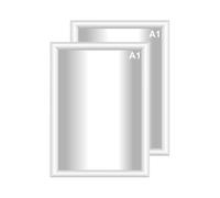 Snap Poster Frames | Certificate Photo Display | Clip Poster Holders for Retail And Advertising Displays | Notice Sign Board Frame for Walls (White Colour) (2, A1 (594 x 841mm))