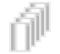 Snap Poster Frames | Certificate Photo Display | Clip Poster Holders for Retail And Advertising Displays | Notice Sign Board Frame for Walls (White Colour) (5, A2 (420 x 594mm))