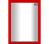 Snap Poster Frames | Certificate Photo Display | Clip Poster Holders for Retail And Advertising Displays | Notice Sign Board Frame for Walls (Red Colour) (1, A3 (297 x 420mm))