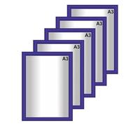 Snap Poster Frames | Certificate Photo Display | Clip Poster Holders for Retail And Advertising Displays | Notice Sign Board Frame for Walls (Blue Colour) (5, A3 (297 x 420mm))