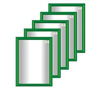 Snap Poster Frames | Certificate Photo Display | Clip Poster Holders for Retail And Advertising Displays | Notice Sign Board Frame for Walls (Green Colour) (5, A4 (210 x 297mm))