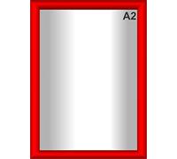 Snap Poster Frames | Certificate Photo Display | Clip Poster Holders for Retail And Advertising Displays | Notice Sign Board Frame for Walls (Red Colour) (1, A2 (420 x 594mm))