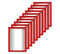 Snap Poster Frames | Certificate Photo Display | Clip Poster Holders for Retail And Advertising Displays | Notice Sign Board Frame for Walls (Red Colour) (10, A2 (420 x 594mm))