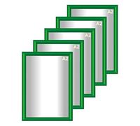 Snap Poster Frames | Certificate Photo Display | Clip Poster Holders for Retail And Advertising Displays | Notice Sign Board Frame for Walls (Green Colour) (5, A2 (420 x 594mm))