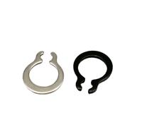 Snap Ring Set,C-Clips,10/25/50pcs M3 to M40 304 Stainless Steel Black 65mn Manganese Shaft Retaining Snap Ring Washer Bearing C Type External Circlip(Stainless Steel,M4 no Hole 50pcs)