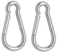 snap spring clip carbine hook (carabiner) 100 x 10mm 7/16 inch zinc plated (2 pack)