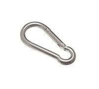 SNAP SPRING CLIP CARBINE HOOK ( CARABINER ) 5MM 3/16 INCH BZP STEEL ( pack of 4 )