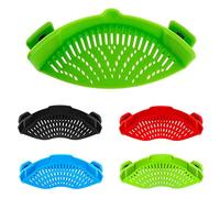 Snap Strainer, Clip on Strainer for Pots Pans, Hands-free Clip-on Heat Resistant Silicone Colander Pour Spout for Pasta Vegetable Noodles, Colander and Sieve Snaps On Pots Bowls Pans