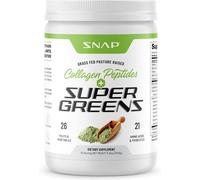 Snap Super Greens Supplement Powder with Collagen Peptides - 26 Superfoods + Vitamins - Grass Fed, Non-GMO Greens Superfood Powder for Hair, Skin, Nails & Joint Support (30 Servings)