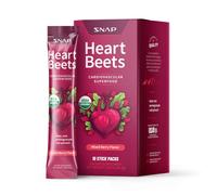 Snap Supplements Heart Beets Stick Packs, Organic Beet Root Powder Drink Mix, Cardiovascular Support for Men & Women, Beets, Pomegranate & Red Spinach, Nitric Oxide Booster, Mixed Berry, 10 Servings