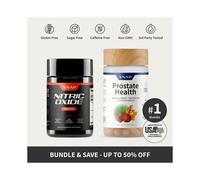Snap Supplements - Nitric Oxide Booster 60ct + Prostate Health Bundle - Natural Supplement Capsules - Support Blood Circulation & Prostate Health