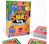 Snap the Difference Dinosaurs: Kids Spot-the-Difference Card Game, 5+ | Race to spot the difference between two dinosaur cards. 10-minute rounds for 2-6 players aged 5+. A pocket-sized travel game.
