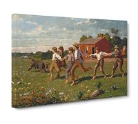 Snap The Whip By Winslow Homer Canvas Print | Gallery Wrapped 30mm Frame Wall Art | 20x14 inches | Ready to Hang | Classic Picture | Living Room Bedroom Lounge Office