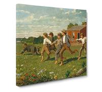 Snap The Whip by Winslow homer Canvas Print | Gallery Wrapped 30mm Frame Wall Art | 20x20 inches | Ready to Hang | Classic Picture | Living Room Bedroom Lounge Office